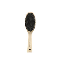 Boar Hair Brush Kit in Cream — brush, cleaning rake, and drawstring bag