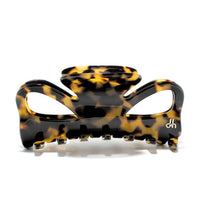 Juliet 10 claw clip in Tortoise — large brown tortoiseshell Mazzucchelli acetate hair clip from the Meera Atelier Line, made in France