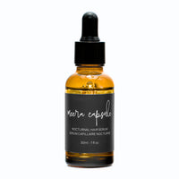 Nocturnal Hair Serum bottle — vegan overnight scalp and hair treatment, by Meera Capsule