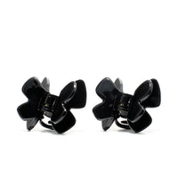 Phoebe 4 mini claw clip pair in Piano Black — petite jet-black cellulose acetate clips, made in France