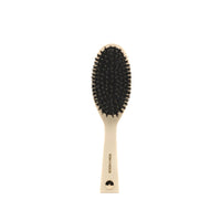 Boar Hair Brush Kit in Cream — brush, cleaning rake, and drawstring bag