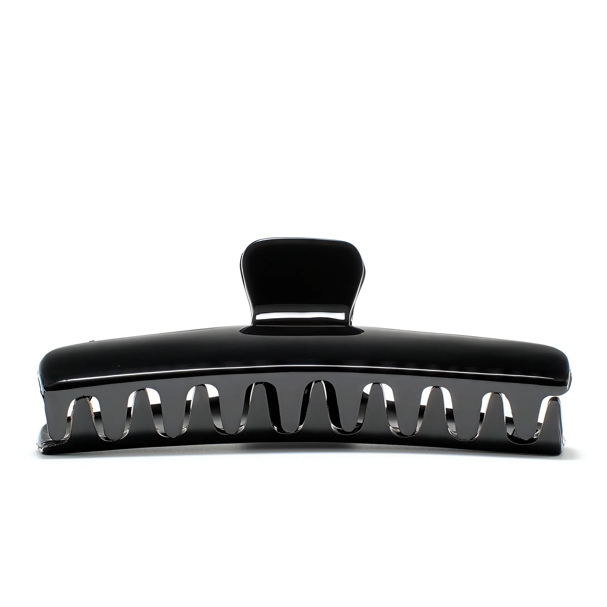 Bambi 10 Piano Black claw clip detail — Meera Studio Line, polished black finish