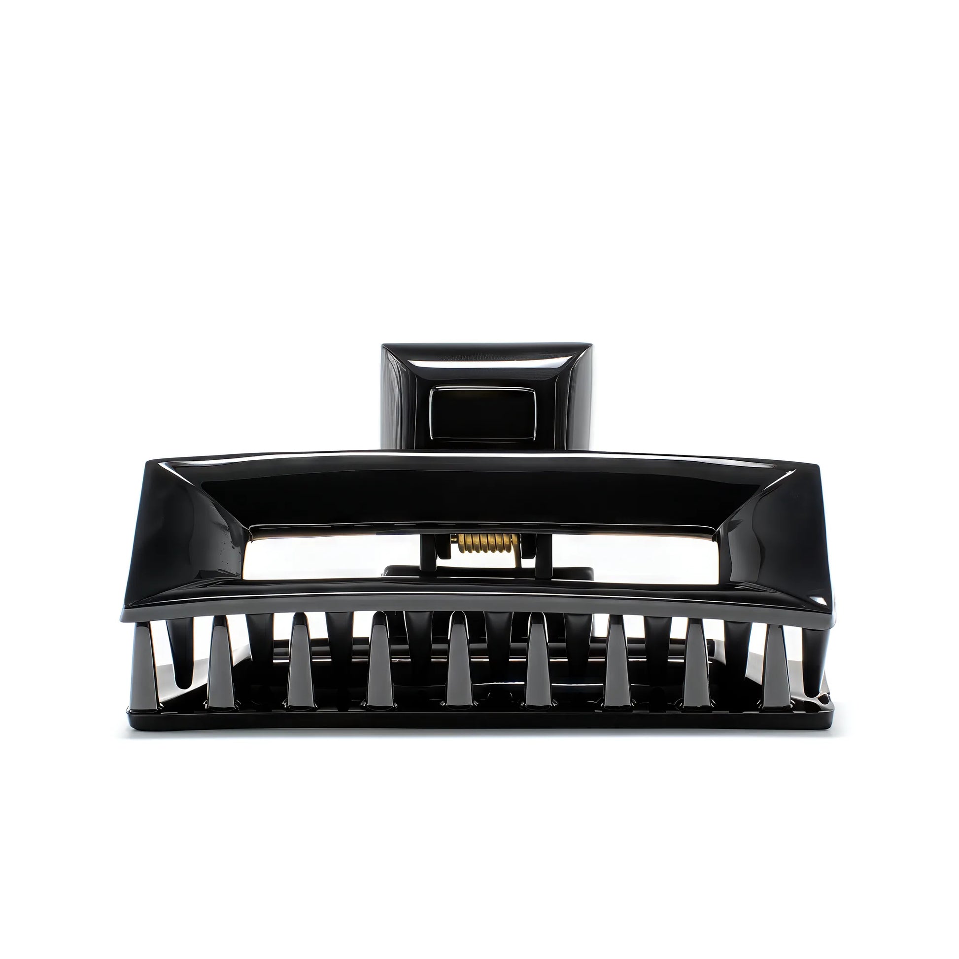 Frame 9 Piano Black claw clip detail — Meera Studio Line, polished black finish