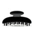 Luna 9 claw clip in Piano Black — medium jet-black cellulose acetate hair clip, made in France