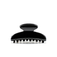 Luna 6 claw clip in Piano Black — small jet-black cellulose acetate hair clip, made in France