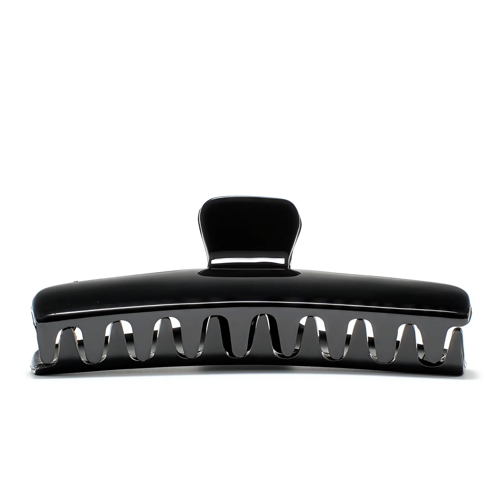 Bambi 10 Piano Black claw clip detail — Meera Studio Line, polished black finish