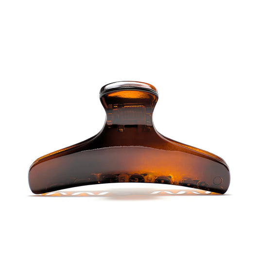 Bambi 8 Deep Amber claw clip alternate angle — premium French acetate for medium hair