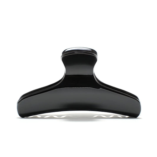 Bambi 8 Piano Black claw clip alternate angle — premium French acetate for medium hair