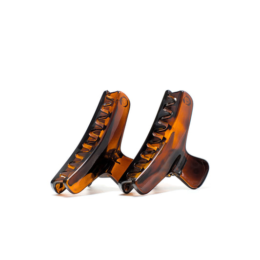 Bambi 5 Deep Amber clip pair — featured in the Bambi Beach Capsule, premium French cellulose acetate