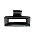 Frame 9 claw clip in Piano Black — architectural jet-black cellulose acetate hair clip, made in France