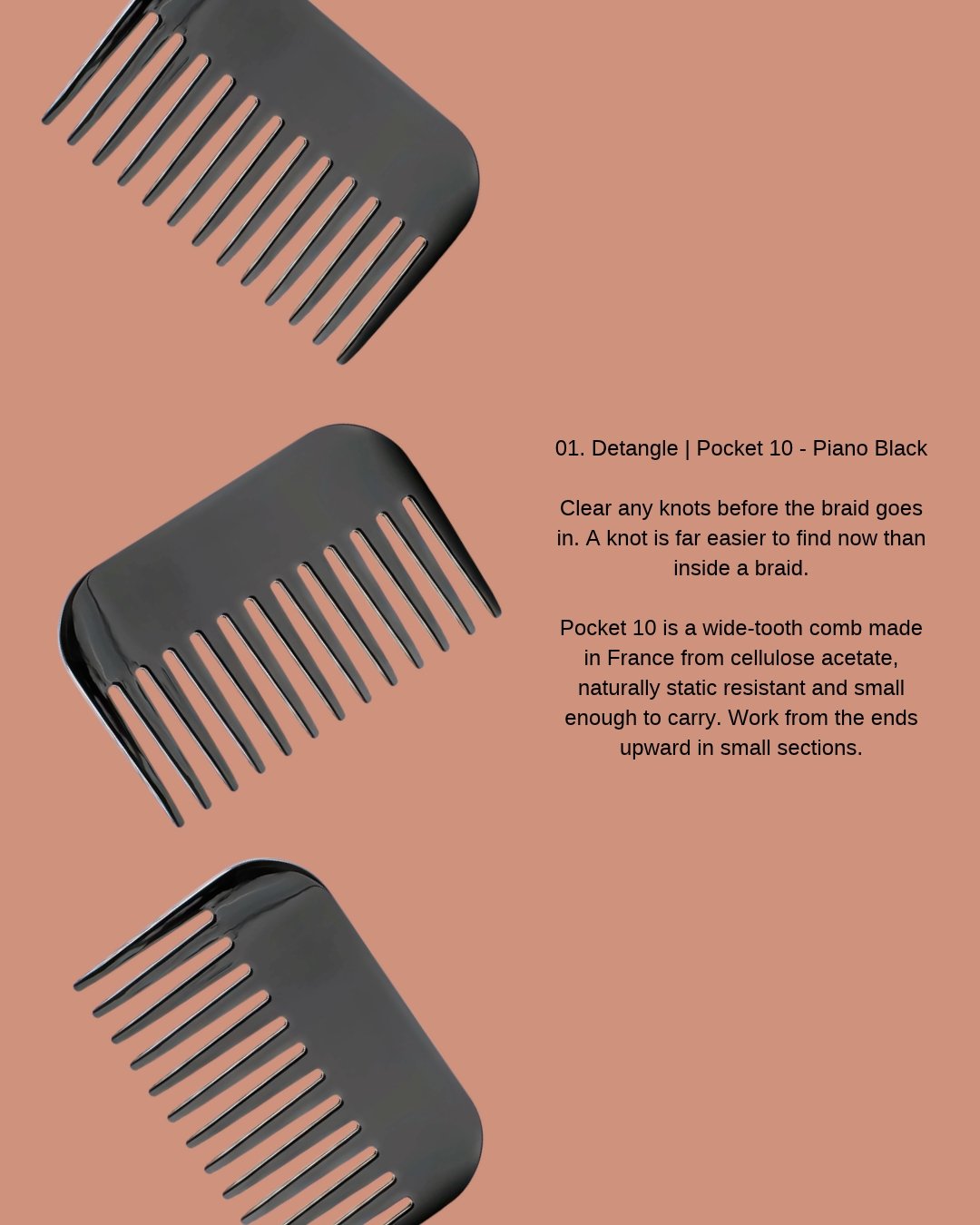01 Démêler : Pocket 10 coloris Noir piano