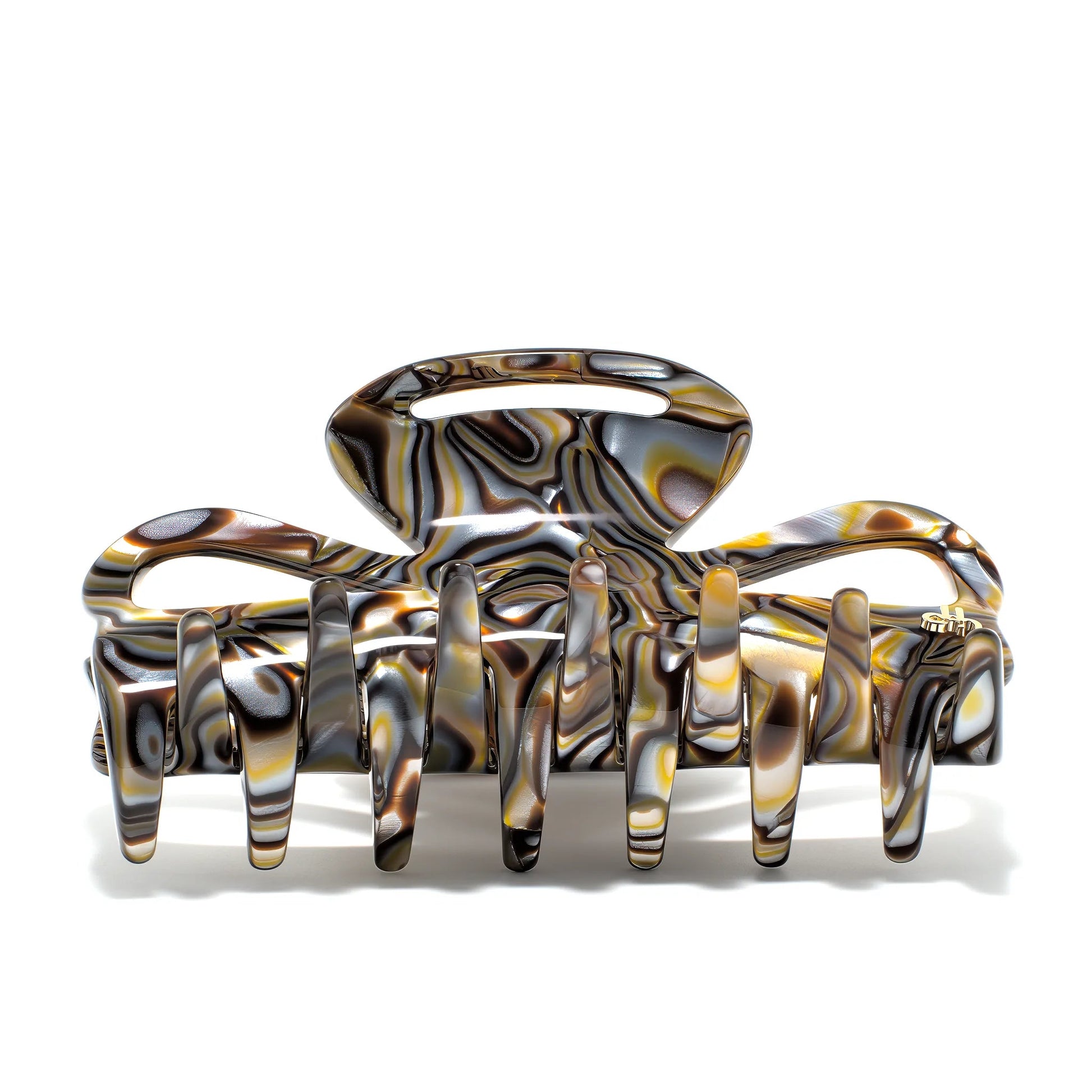 Juliet 10 Oyster claw clip alternate angle — premium Italian Mazzucchelli acetate clip for medium to long thick hair