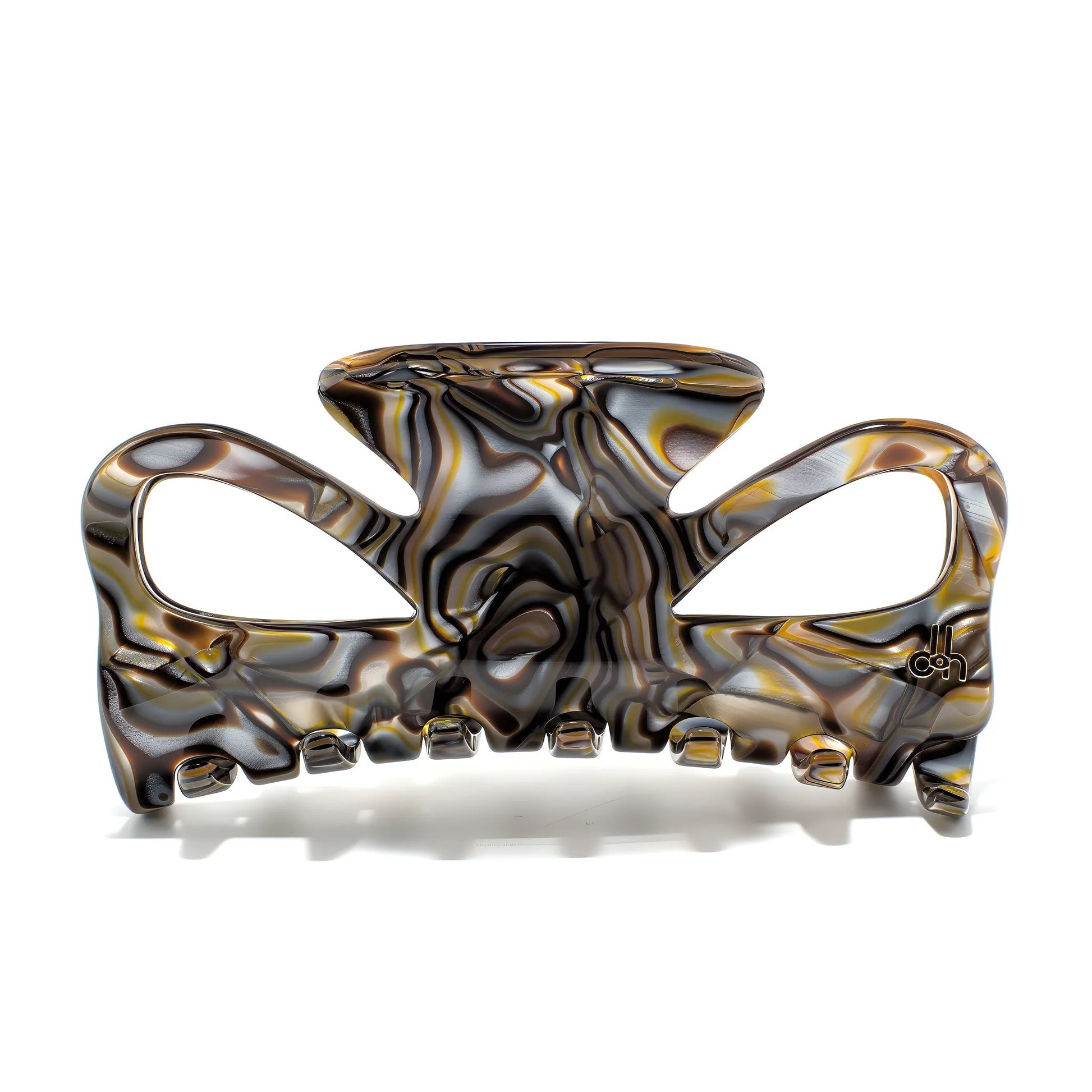 Juliet 10 claw clip in Oyster — large pearly cream Mazzucchelli acetate hair clip from the Meera Atelier Line, made in France