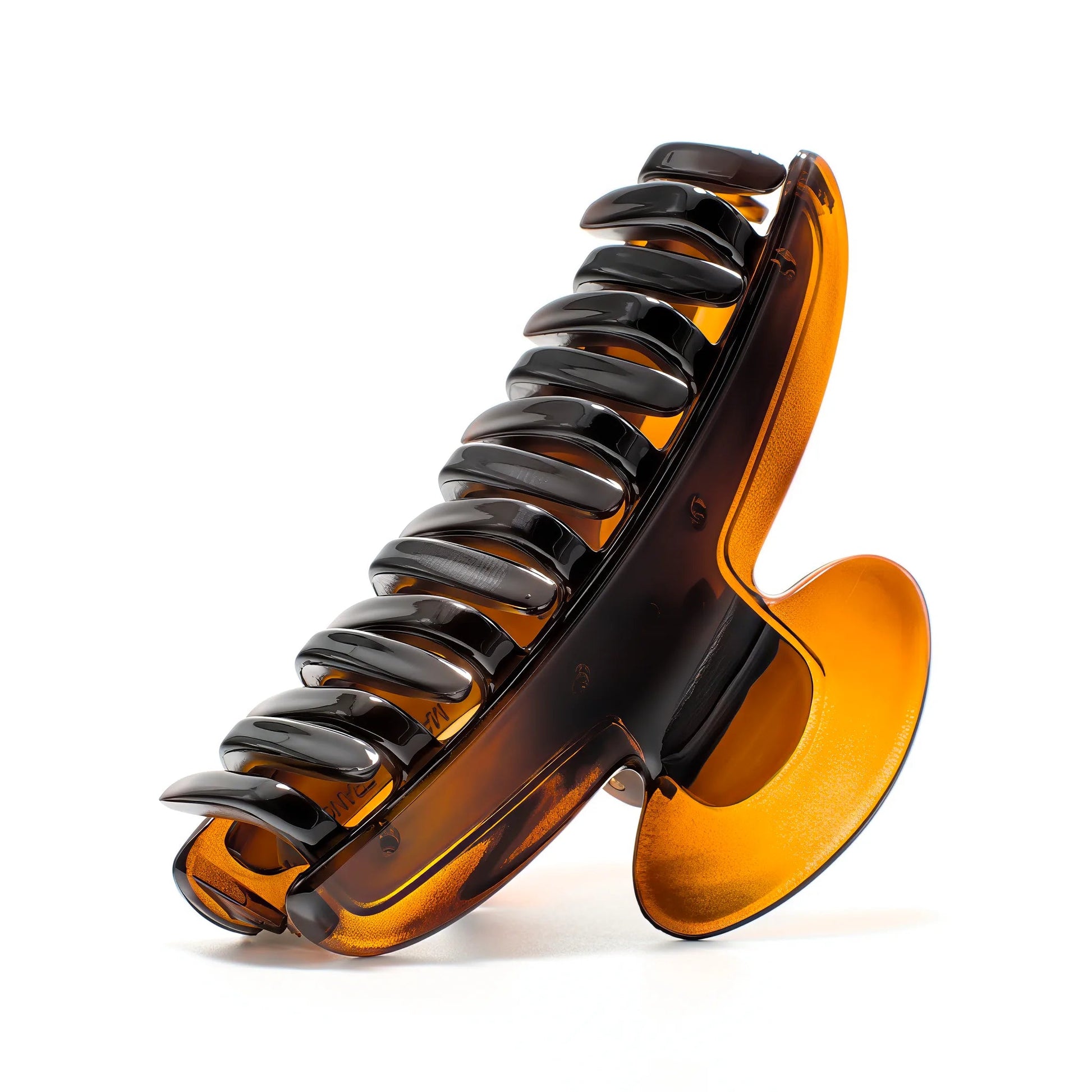 Luna 9 Deep Amber claw clip alternate angle — premium French acetate for medium to long hair