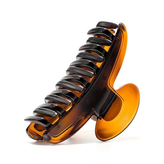 Luna 9 Deep Amber claw clip alternate angle — premium French acetate for medium to long hair