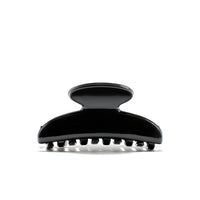 Luna 6 claw clip in Piano Black — small jet-black cellulose acetate hair clip, made in France