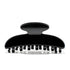 Luna 9 claw clip in Piano Black — medium jet-black cellulose acetate hair clip, made in France
