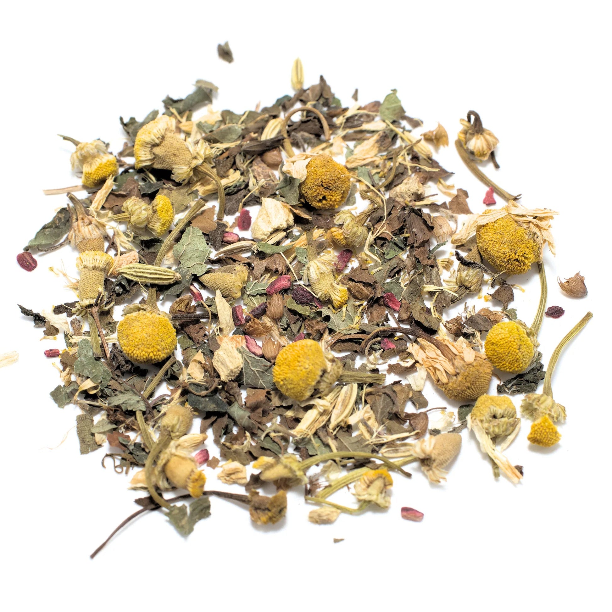 Mahalo Herbal Tea ritual scene — loose-leaf organic herbal blend by Meera Capsule
