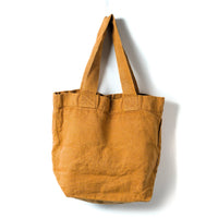 Marée Tote in Clay — earthy terracotta French linen market tote, made in France for Meera Capsule