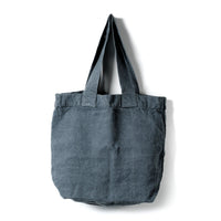 Marée Tote in High Tide — deep ocean-blue French linen market tote, made in France for Meera Capsule