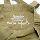 Marée Tote Kelp detail — natural French linen weave with reinforced shoulder straps