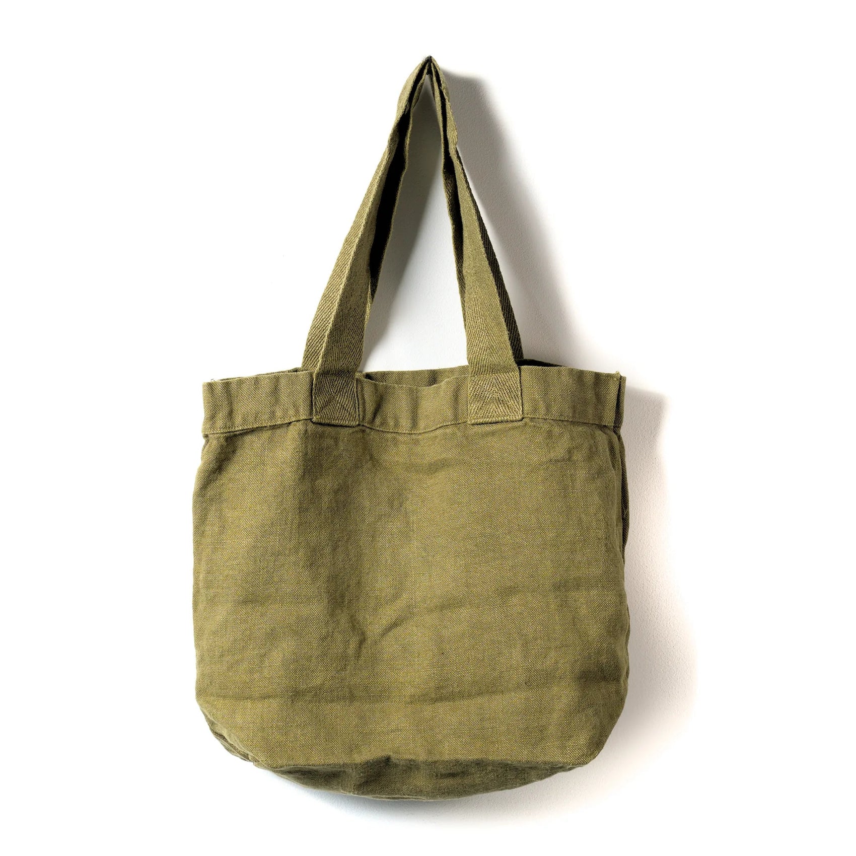 Marée Tote in Kelp — sea-green French linen market tote, made in France for Meera Capsule