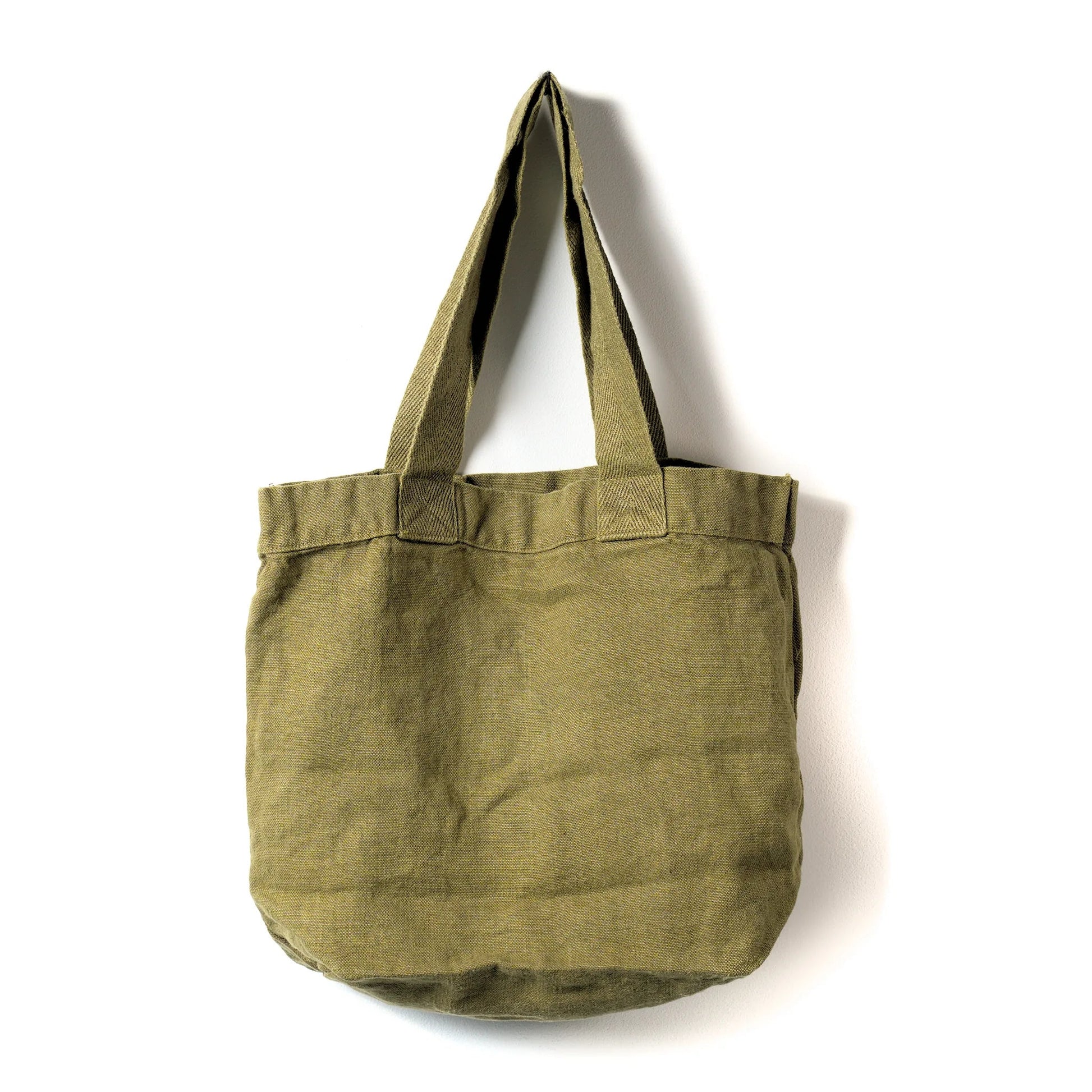 Marée Tote in Kelp — sea-green French linen market tote, made in France for Meera Capsule