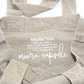 Marée Tote Sandbar detail — natural French linen weave with reinforced shoulder straps