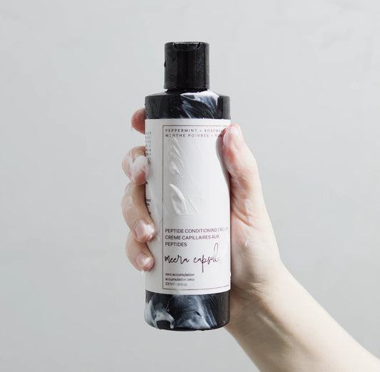 Peptide Conditioning Cream bottle detail — vegan hair conditioner