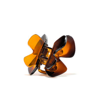 Phoebe 6 claw clip in Deep Amber — small tortoise-tone cellulose acetate hair clip, made in France