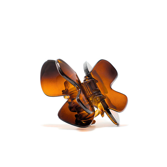 Phoebe 6 Deep Amber claw clip detail — Meera Studio Line, slim tortoise silhouette