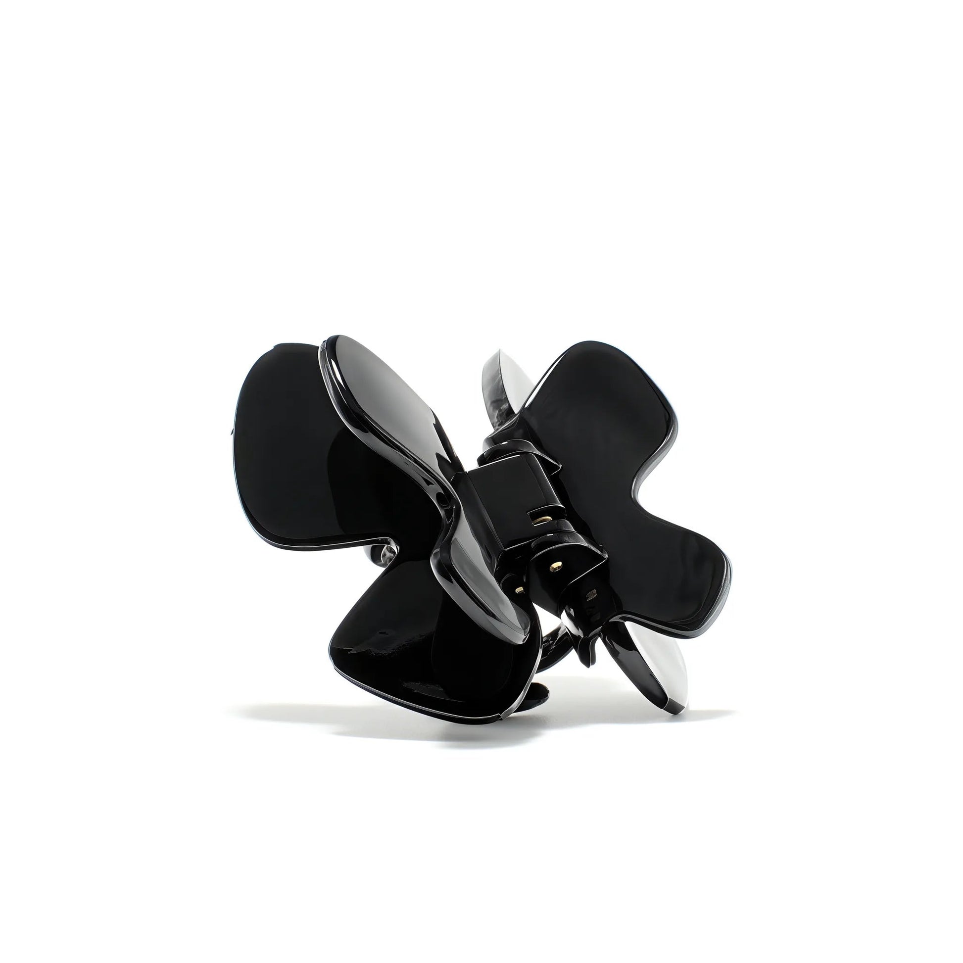 Phoebe 6 Piano Black claw clip detail — Meera Studio Line, polished slim silhouette