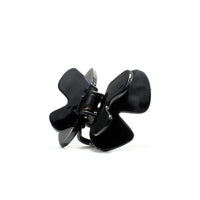 Phoebe 6 claw clip in Piano Black — small jet-black cellulose acetate hair clip, made in France