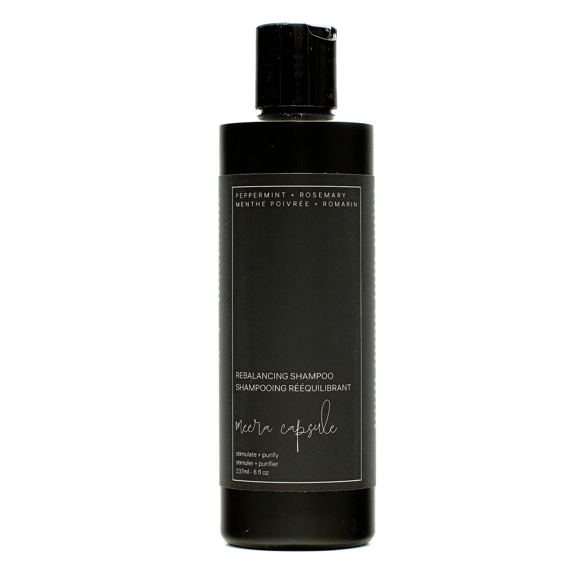 Rebalancing Shampoo bottle — pH-balanced sulfate-free clarifying shampoo, by Meera Capsule